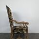 Louis XIII armchair with sheep bone in flame velvet