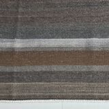 7x9 Gray & Teal Green Handmade Kilim Rug, 224x264Cm