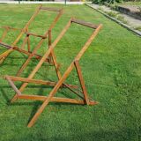 Set of 2 Chilean structures - wooden deckchair