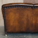 Howard & Son leather canapé, restored vintage, 3-seater