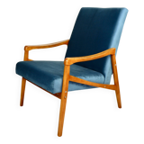 Czech Model Armchair attributed to Jiri Jiroutek in ocean blue, 1970s