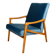 Czech Model Armchair attributed to Jiri Jiroutek in ocean blue, 1970s