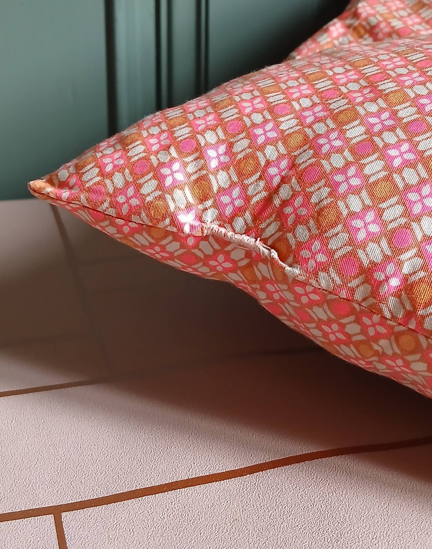 Vintage Petit Pan cushion, old label & logo