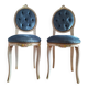 Pair of antique medallion chairs, boudoir seats in Louis XV style.