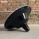 Large industrial pendant lampshade in black enamelled sheet metal.