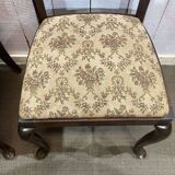 Set of 6 English walnut chairs from the 1950s