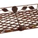 Rectangular metal serving tray with floral decoration.