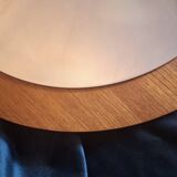 Teak circular bevelled wall mirror, Denmark 1960s