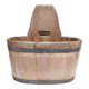 Tub / seille in laid, old swiss wooden cache pot planter, savoie