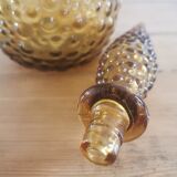 Amber-colored empoli glass decanter