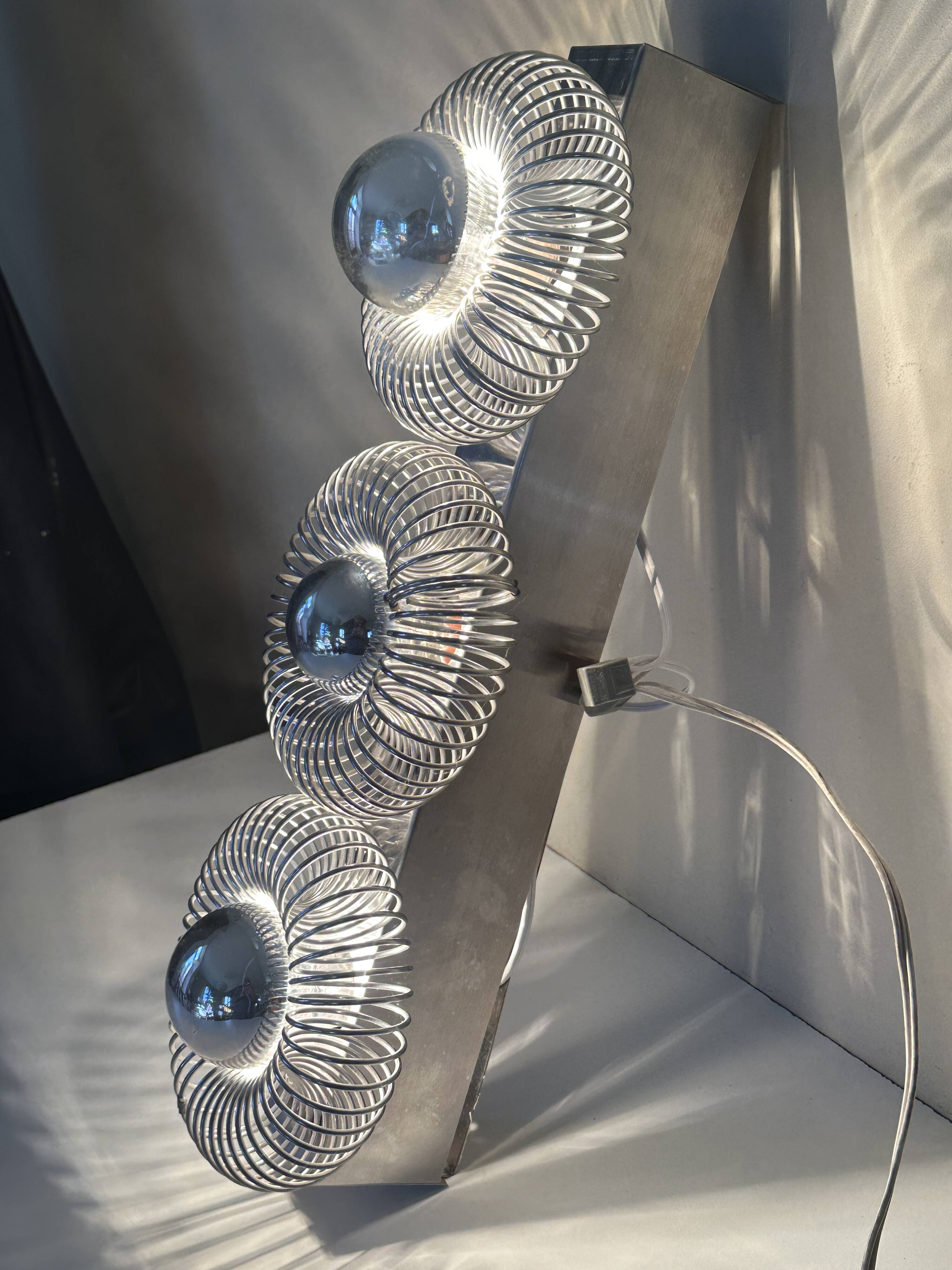Sconce springs 3 vintage lights design 70s