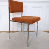 Orange chrome fabric chair