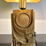 Table Lamp by Giuseppe Calonaci, Plexiglas & Brass, Italy, 1971, Signed