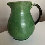 Vase pichet Etienne Noël à Dieulefit terre vernissée verte 1940