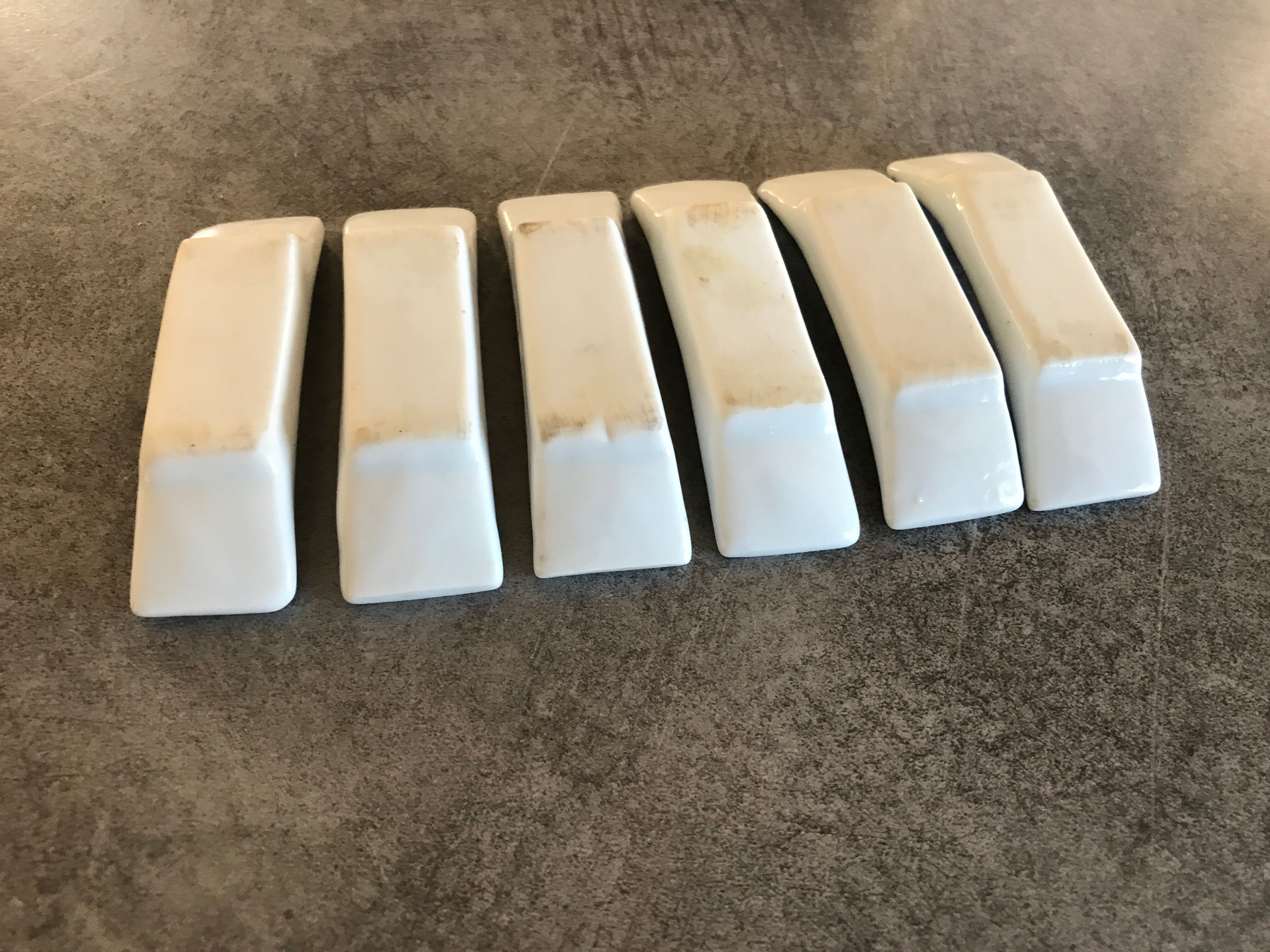 Set of 6 knife holders in asian porcelain