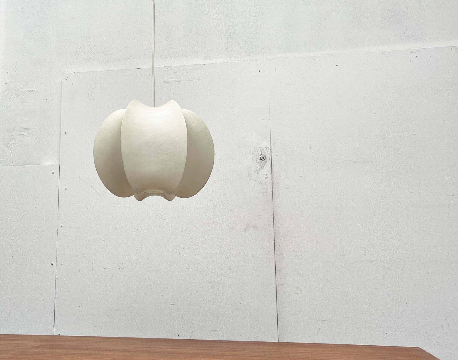 Modern mid-century Cocoon pendant lamp by Friedel Wauer for Goldkant Leuchten, Germany, 1960s.
