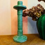 Vintage green wooden candle holder