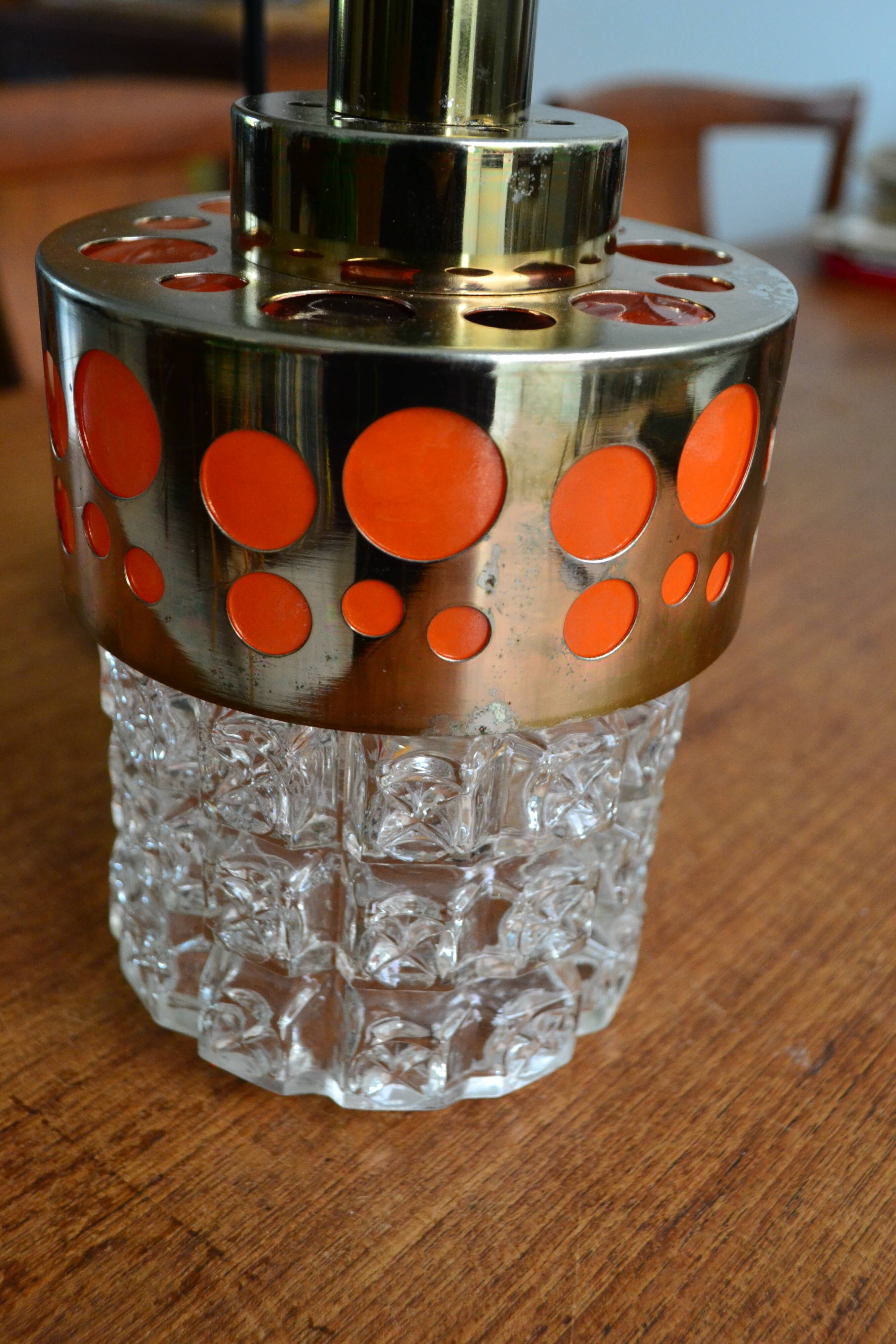 Suspension Raak gold orange 1970s pop