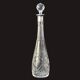 Carafe with antique glass liquor with diamond cap cut crystal silver frame