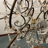 Lustre bronze cristal rose années 1950