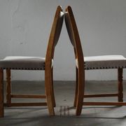 Set of six vintage Danish oak dining chairs, Henning Kjærnulf style, 1960s