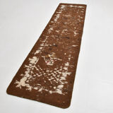 3x10 neutal brown felt vintage runner rug,85x307cm