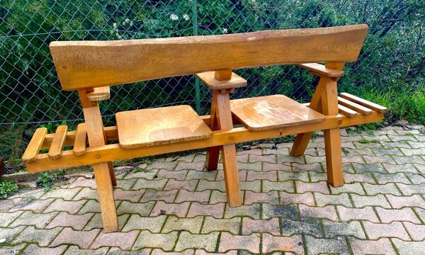 Banc de designer en chêne massif