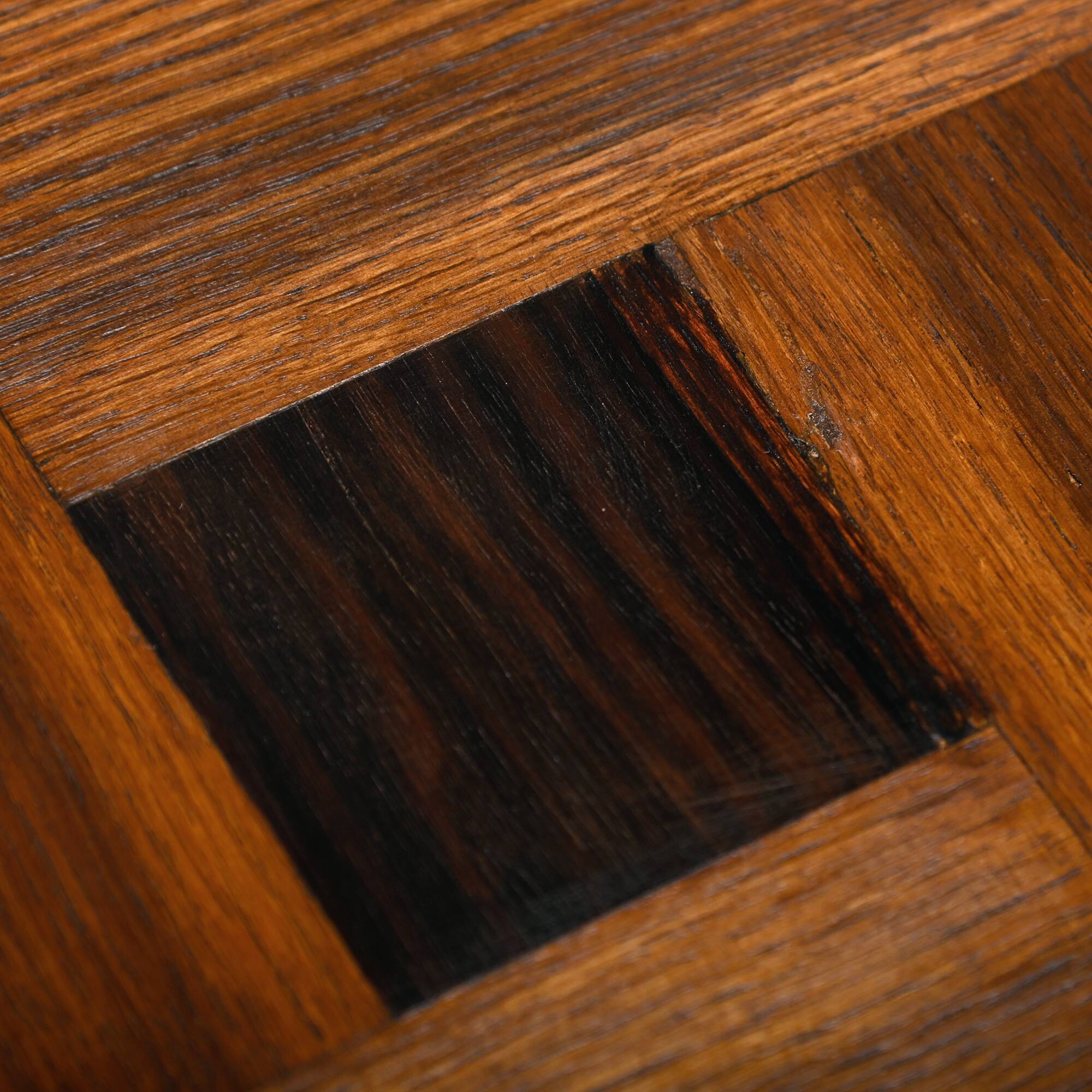 Dutch Art Deco Modernist Amsterdam School side table in Oak square inlay