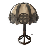Lampe en rotin et cannage des années 60-70
