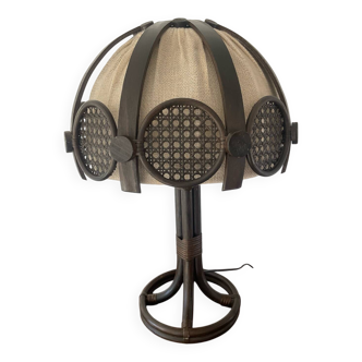 Rattan and cane lamp from the 60s-70s