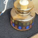 70s design chandelier in smoked and multi-colored glass