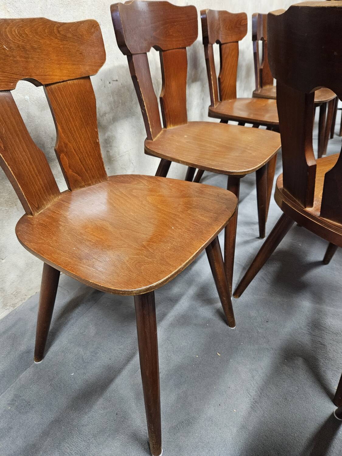 Set of 12 vintage bistro chairs 1960