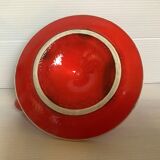 Red ceramic cellar rat candle holder