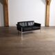Horst Brüning Model 6912 two seater sofa in black leather for Kill International, Germany 1967