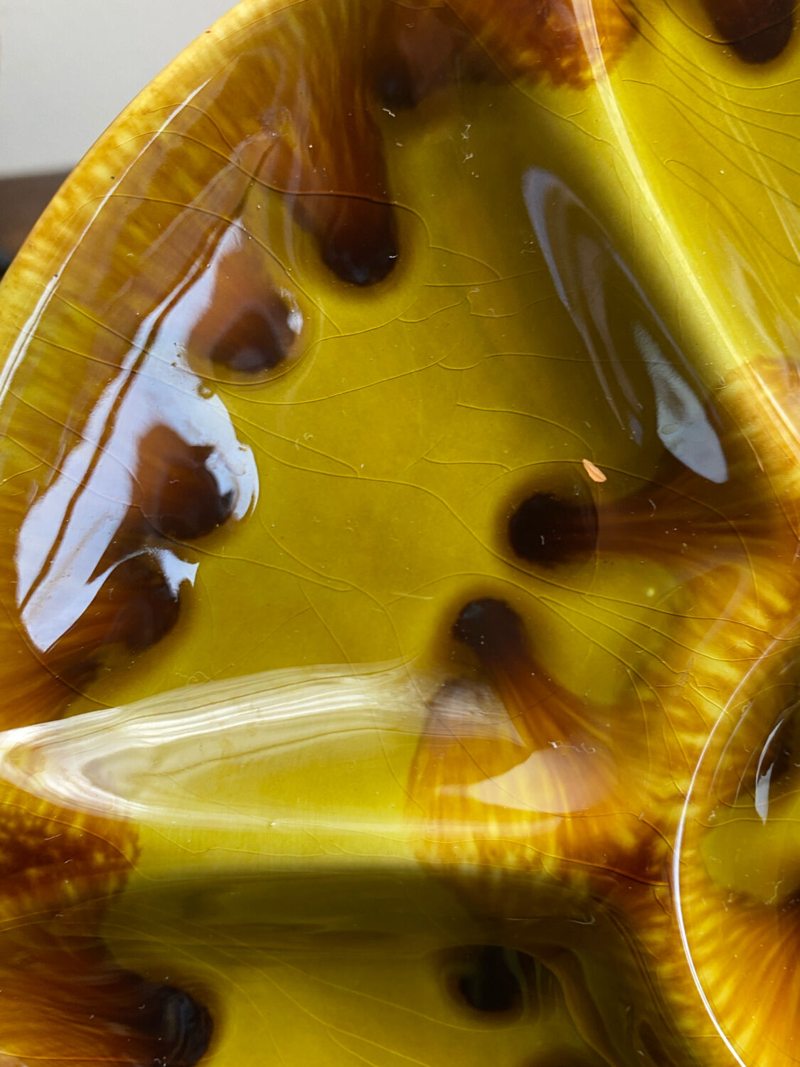 Oyster plates, set of six, earthenware, Gien