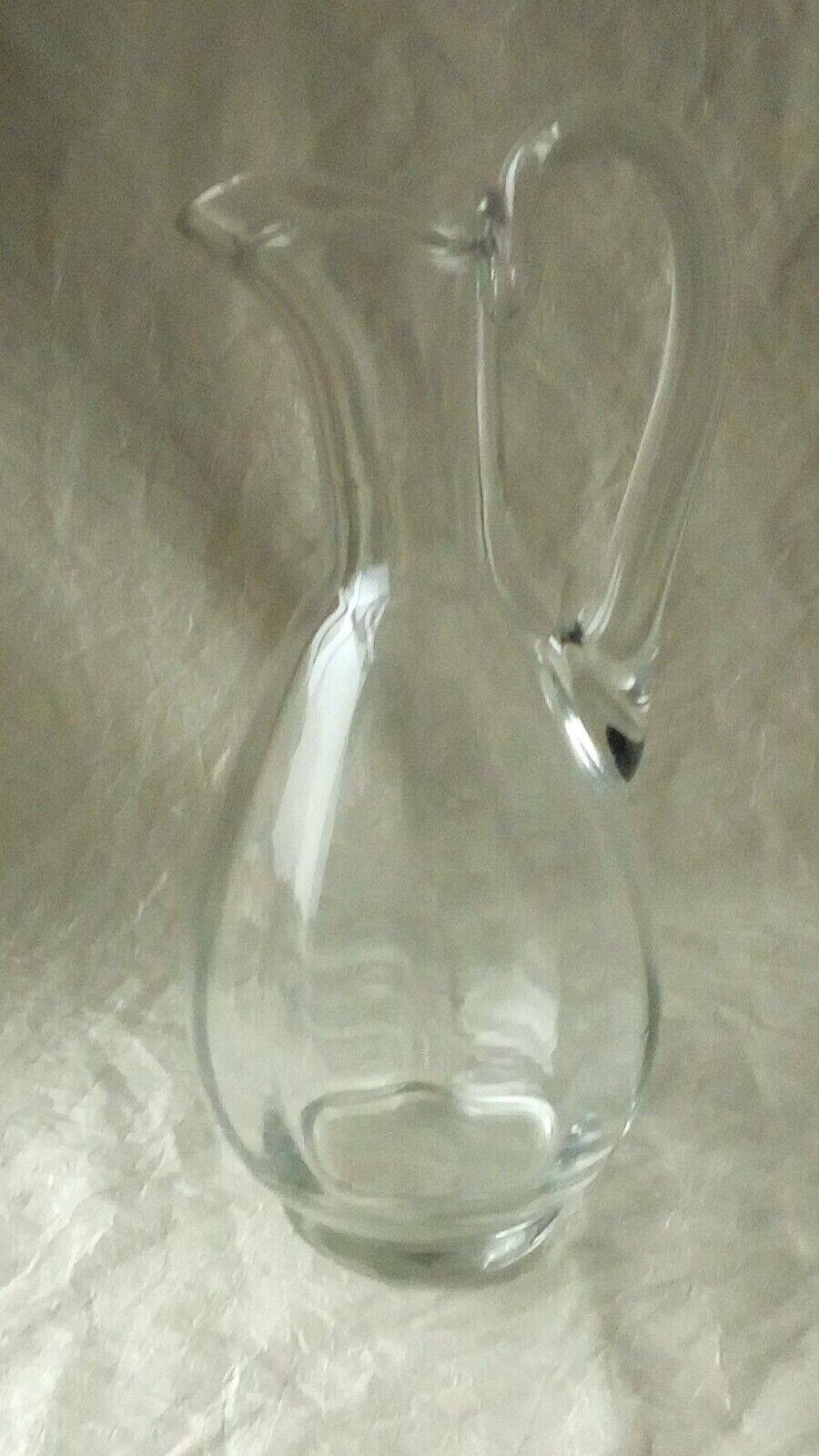 EWATER PITCHER CARAFE IN THICK GLASS WITH CUT-SIDE EFFECT