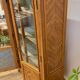 Antique marquetry wooden display cabinet