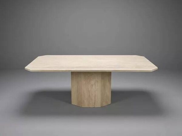 Grande table à manger en travertin, années 80