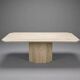 Large dining table in travertine, 1980s.