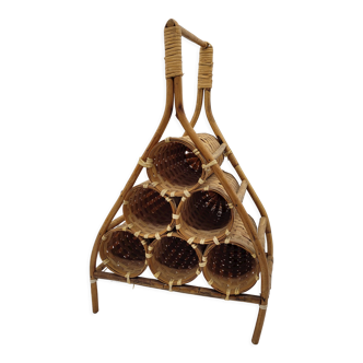 Rattan bottle holder