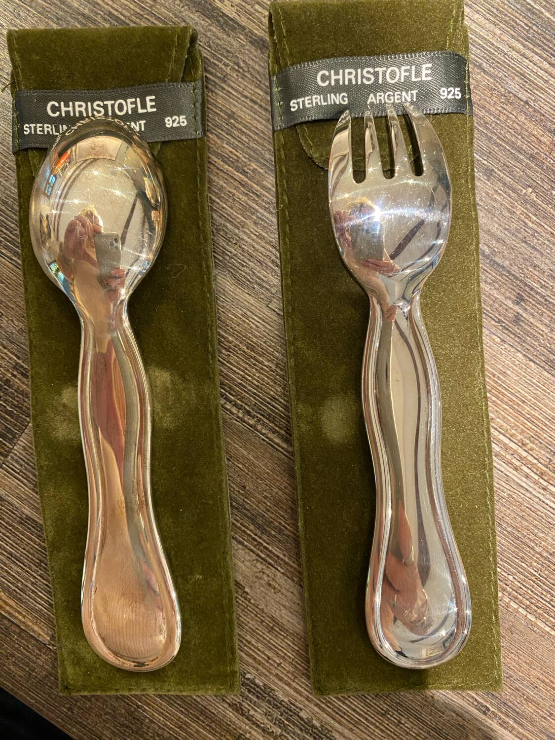 Christofle Baby Gift Set in Solid Sterling Silver 925 - Spoon and Fork