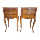 Louis XV style 3-drawer bedside tables