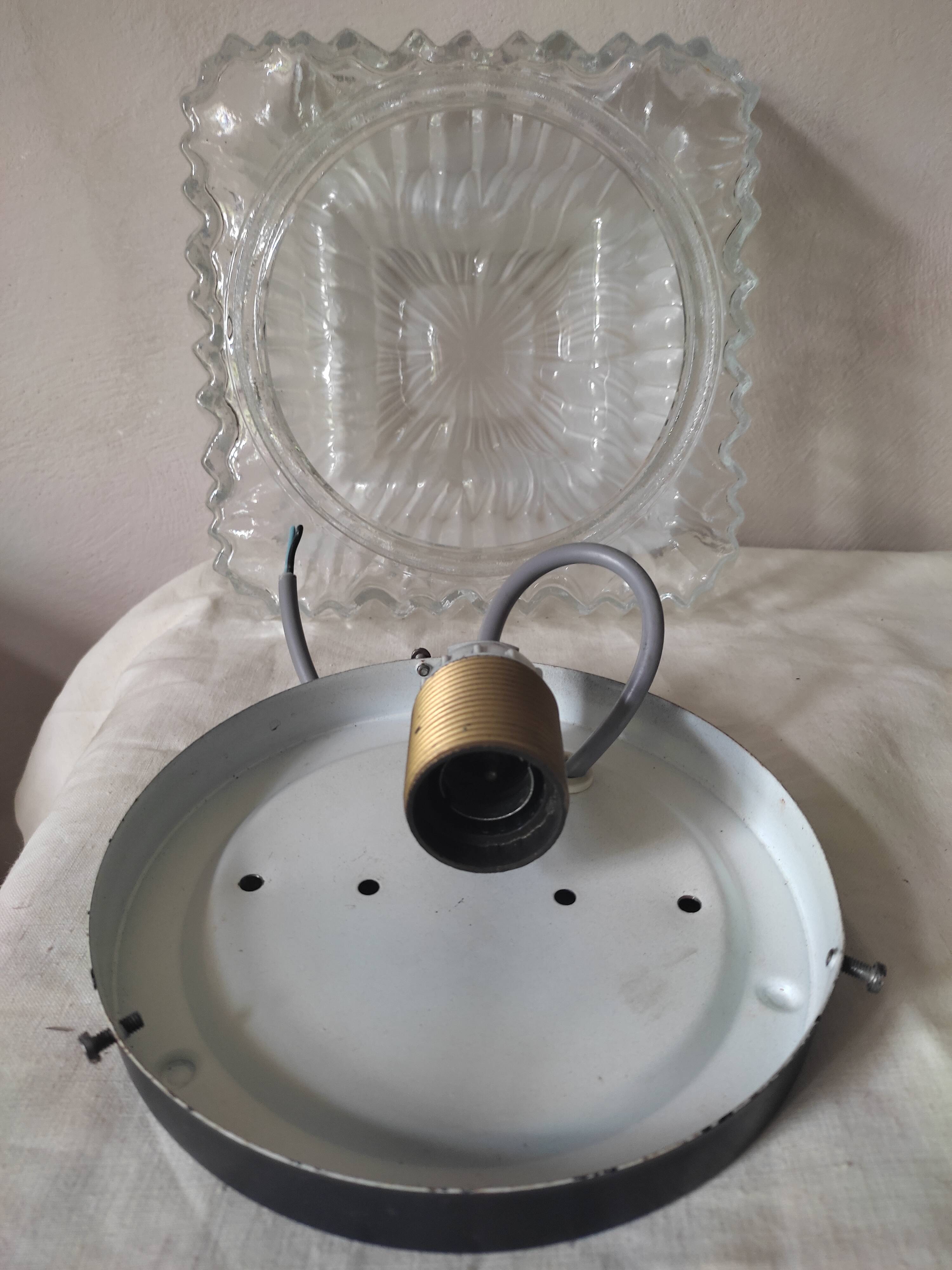 Glass square ceiling light