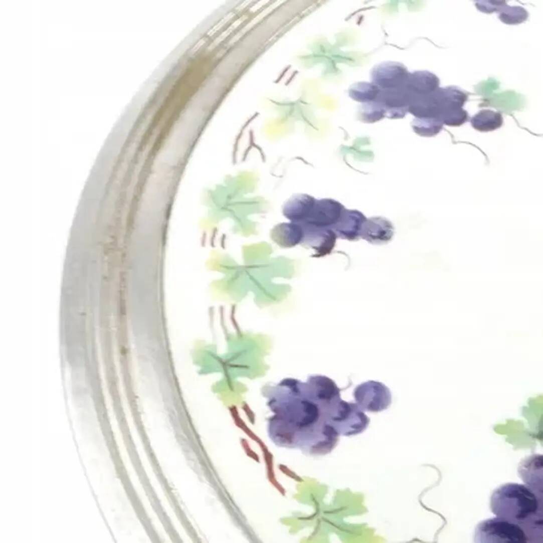 Secession cake stand, porcelain, silver-plated brass, Austria, early 20th century
