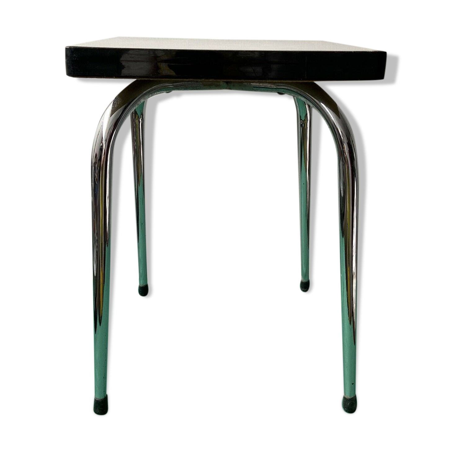 White stool in formica and metal