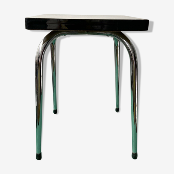 White stool in formica and metal