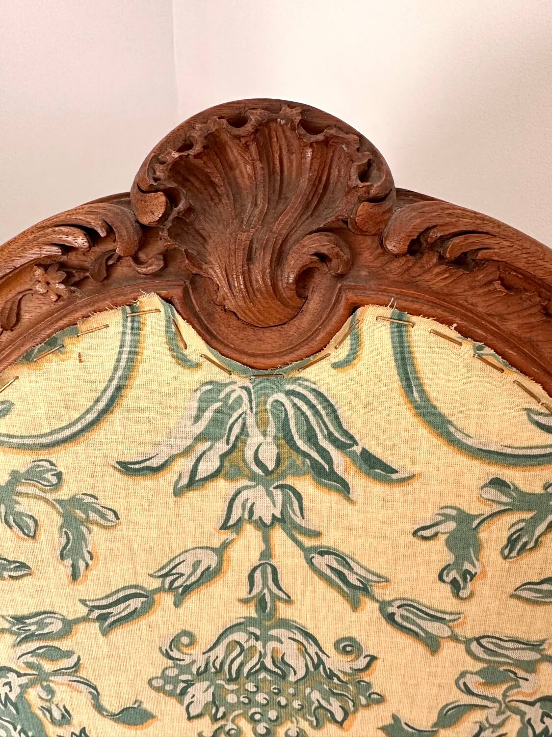 Old wooden and fabric screen