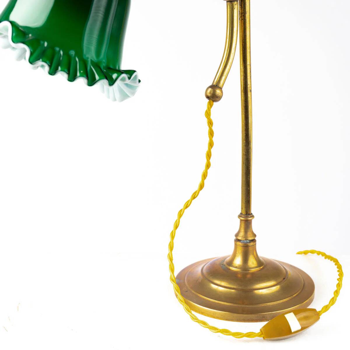 1920s Art Deco Desk Lamp with Green Shade