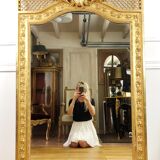 Antique fireplace mirror Napoleon III gilt wood nineteenth 98x146cm