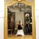 Antique fireplace mirror Napoleon III gilt wood nineteenth 98x146cm